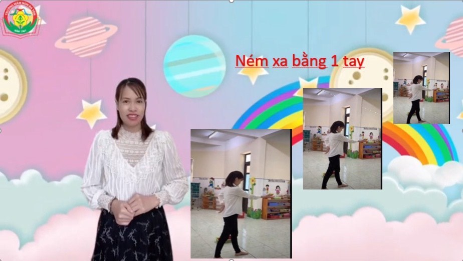 Vận động   Ném xa bằng một tay  - Giáo viên: Nguyễn Thị Lan